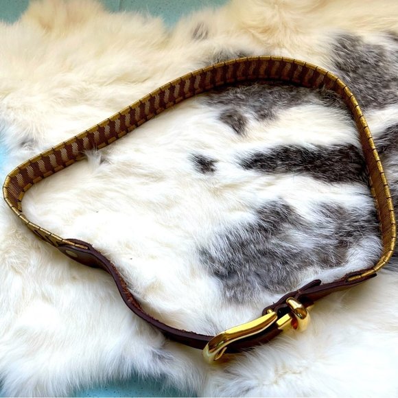 Vintage KUDOS  Canada leather metal mix media belt - Picture 3 of 5